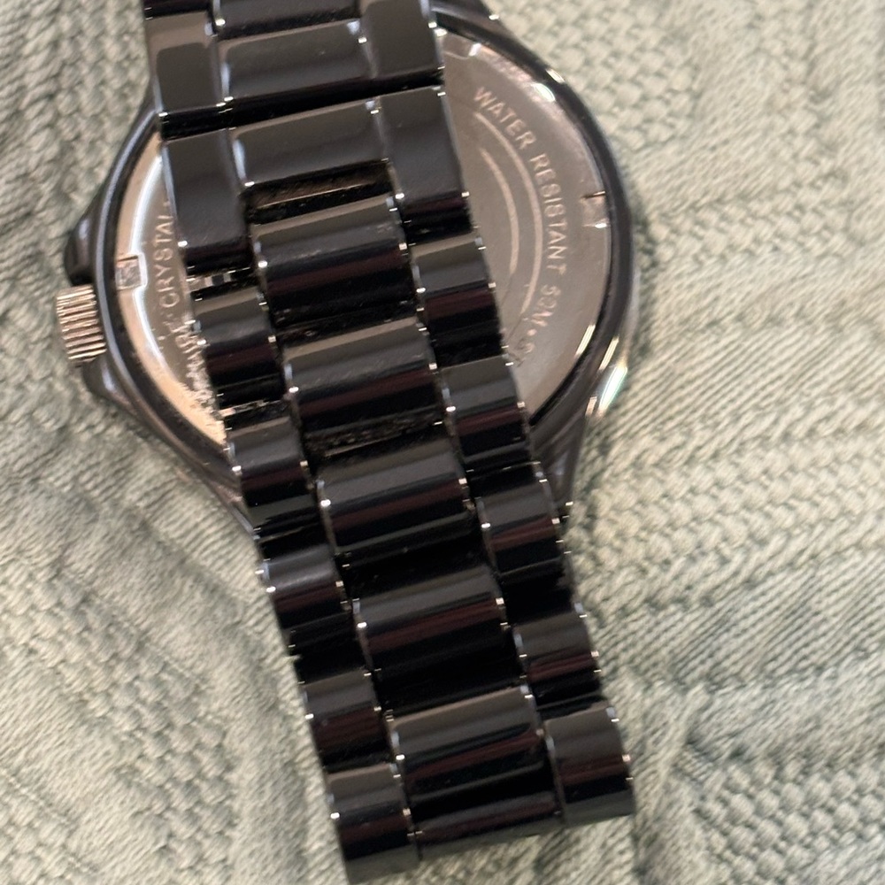 Sottomarino Italian Black Ceramic Watch with Crystal Accents - Picture 6 of 6